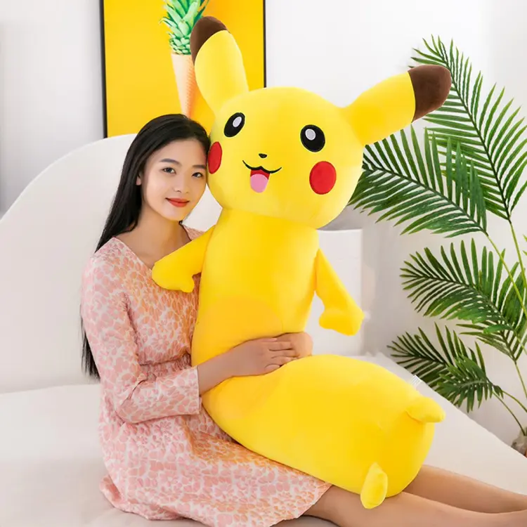 Picture of Pikachu pillow soft plush toy Pokemon cartoon doll bed decoration birthday gift