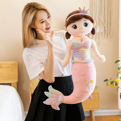 Picture of badgeMermaid Plush Pillow Cute Soft Doll Stuffed Sea Fish Toy