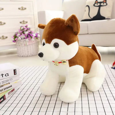 Picture of badgeHusky Dog Gray Brown Plush Stuffed Animal Toy High Quality Casual Boy Girl Gift
