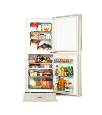 Buy VISION Glass Door Refrigerator RE-200 Liter Vase W Magnolia Flower Top Mount at Best Price in Bangladesh	