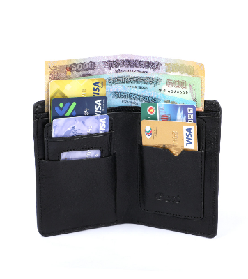 Buy Black 100% Leather Wallet For Men's - Money Bag With Special Box at Best Price In Bangladesh