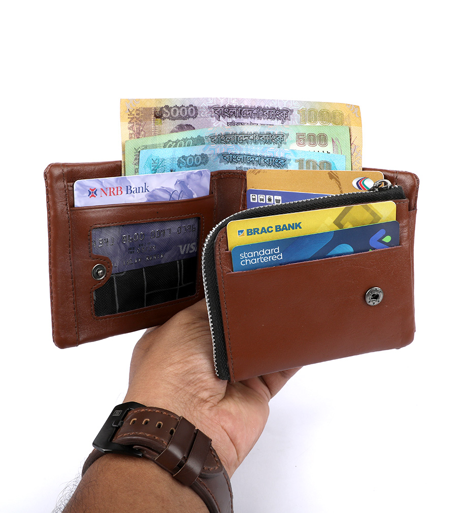 Buy Premium Quality Leather short Men's luxury wallet trifold custom leather wallet at Best Price In Bangladesh