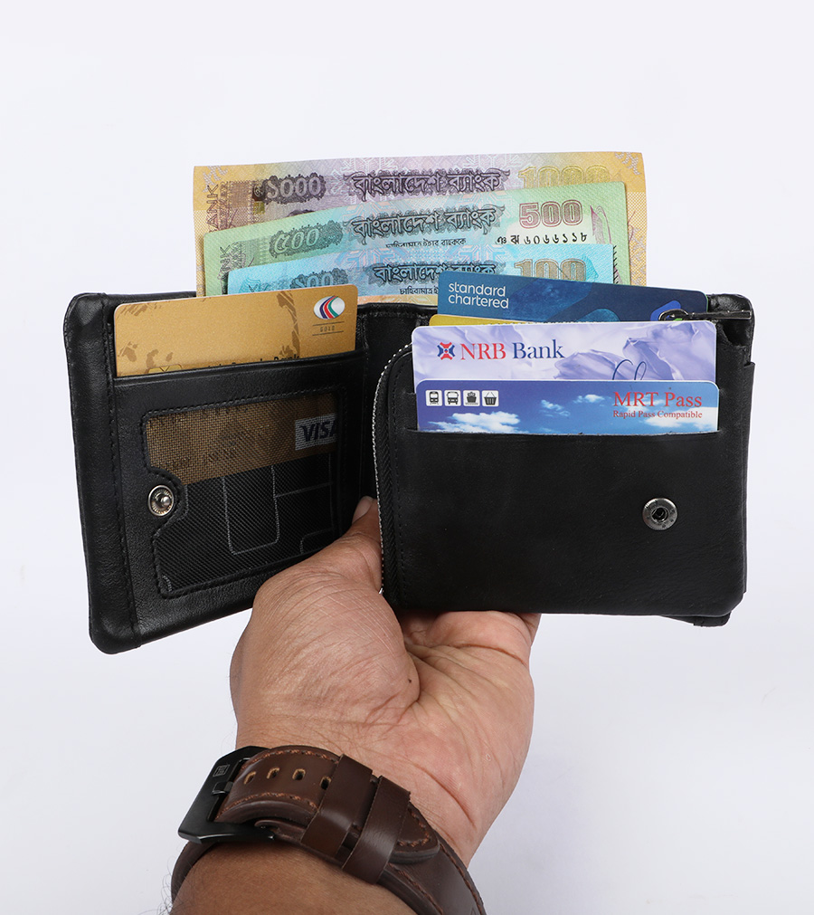 Buy Premium Quality Leather short Men's Luxury Wallets trifold custom leather wallet at Best Price In Bangladesh