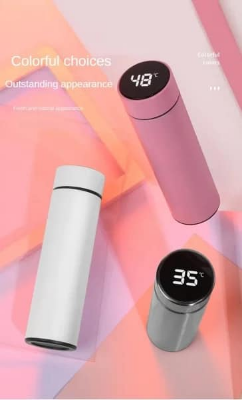 Picture of Smart Thermos Flasks Stainless Steel Tumbler Insulated Water Bottle Cute Coffee , Milk Thermos Cup Led Touch Display Temperature Vacuum Flasks Drinkware Smart Hot Water Bottle