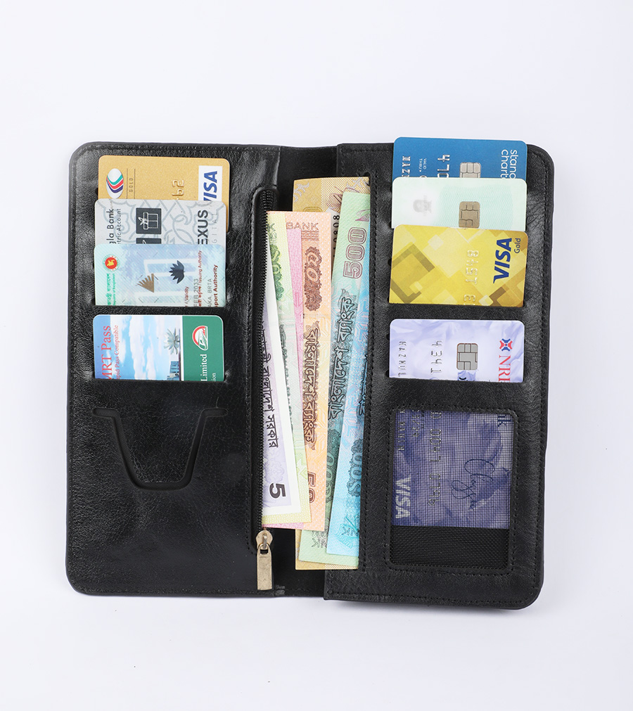 Buy Black Executive Genuine Leather Long Wallet at Best Price In Bangladesh