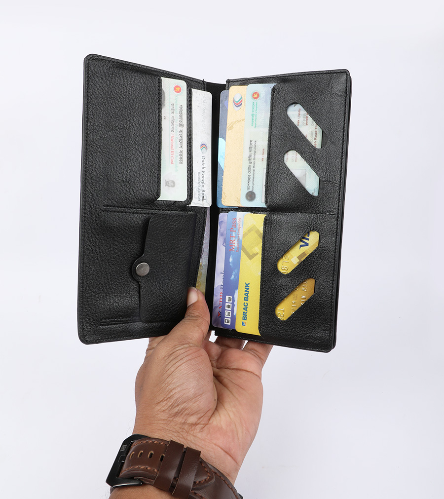 Buy Black Executive Genuine Leather Long Wallet at Best Price In Bangladesh