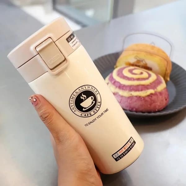 Picture of New Double Wall Vacuum Insulated Stainless Steel Tea Coffee Mug Thermos Flask Travel Mug Tumbler with Flip Lid Mesh Filter Hot and Cold for 4-6 Hours-Best Gadgets