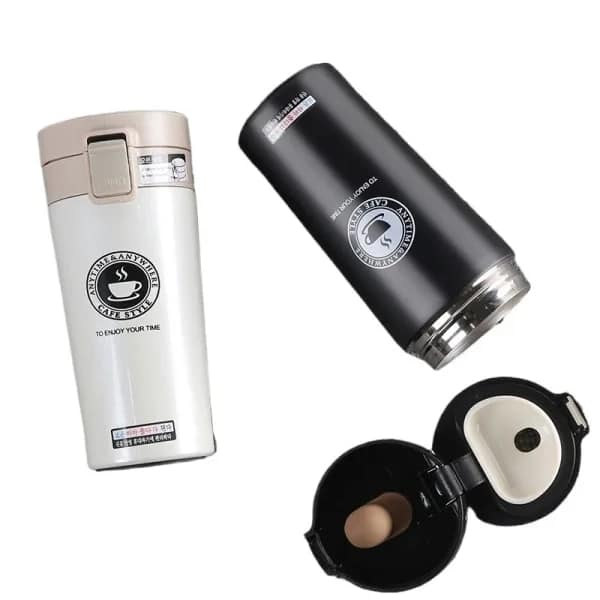 Picture of New Double Wall Vacuum Insulated Stainless Steel Tea Coffee Mug Thermos Flask Travel Mug Tumbler with Flip Lid Mesh Filter Hot and Cold for 4-6 Hours-Best Gadgets