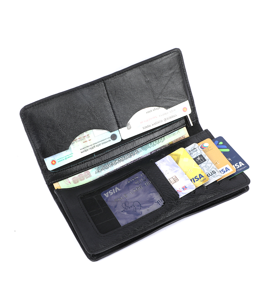Buy Black Executive Genuine Leather Long Wallet at Best Price In Bangladesh
