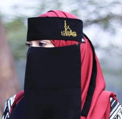 Picture of Embrodary printed niqab for muslim women one part niqab nose niqab