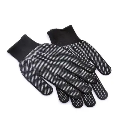 Picture of High Temperature Heat Resistant BBQ Gloves Cotton Silicone Non-Slip Hair Styling Work Gloves Microwave Oven Gloves