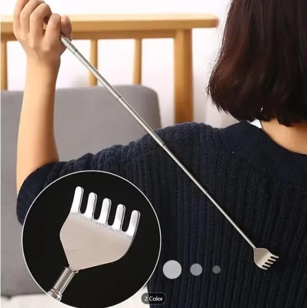 Picture of 1 Pc Adjustable Back Scratcher Stainless Steel Back Telescopic Portable Extendable Claw Extender Tickle Stick Massage Tool
