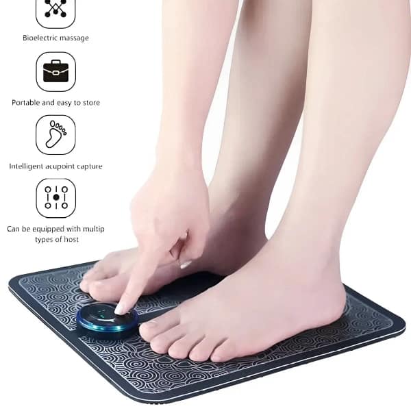 Picture of EMS Foot Massager | Folding Portable Feet Massage Machine | Electronic Muscle Stimulatior Massage Mat USB Rechargeable