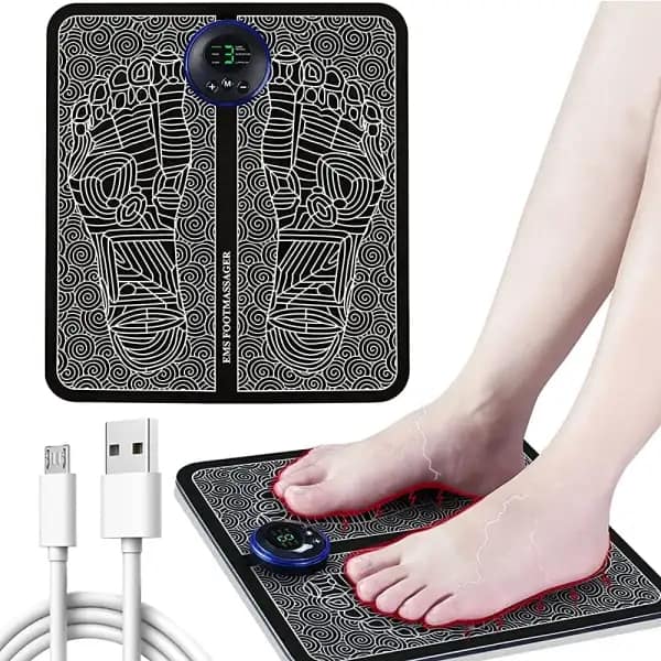 Picture of EMS Foot Massager | Folding Portable Feet Massage Machine | Electronic Muscle Stimulatior Massage Mat USB Rechargeable