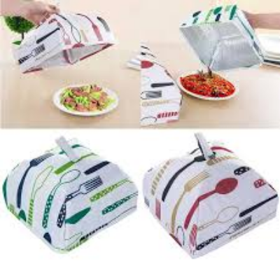Picture of Foldable Food Covers Thermal Dishes Insulation Keeping Warml Food Dust Cover Anti Fly Mosquito Aluminum Foil Food Cover