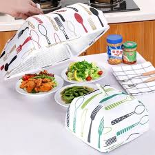 Picture of Foldable Food Covers Thermal Dishes Insulation Keeping Warml Food Dust Cover Anti Fly Mosquito Aluminum Foil Food Cover