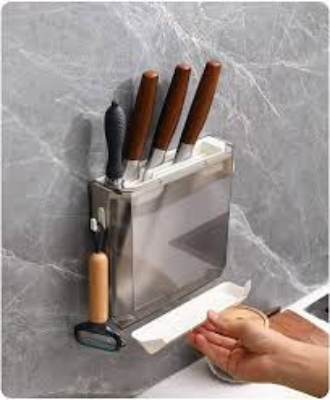 Picture of PET Transparent Knife Storage Rack Kitchen Wall-mounted Knife Holder Cabinet Ultra-thin Kitchen Knife Holder Hidden Knife Holder