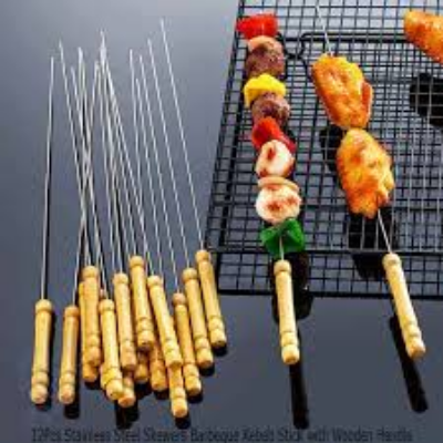 Picture of Bbq Wooden Handle Skewers - 12 Pcs