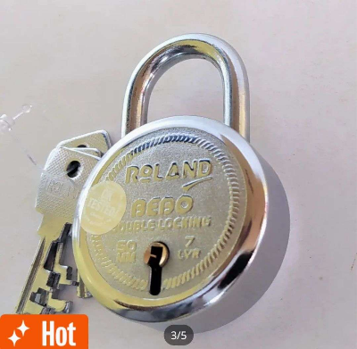 Picture of ROLAND BORO steel Tala 50 mm Padlock for Home & Office. 06 Levers Double Locking Tala. - Door Botto...