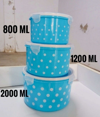 Picture of 3 Pcs Oven Safe Bowl Set With Plastic Lid - Serve And Store With This Convenient Oven-Safe Bowl Set