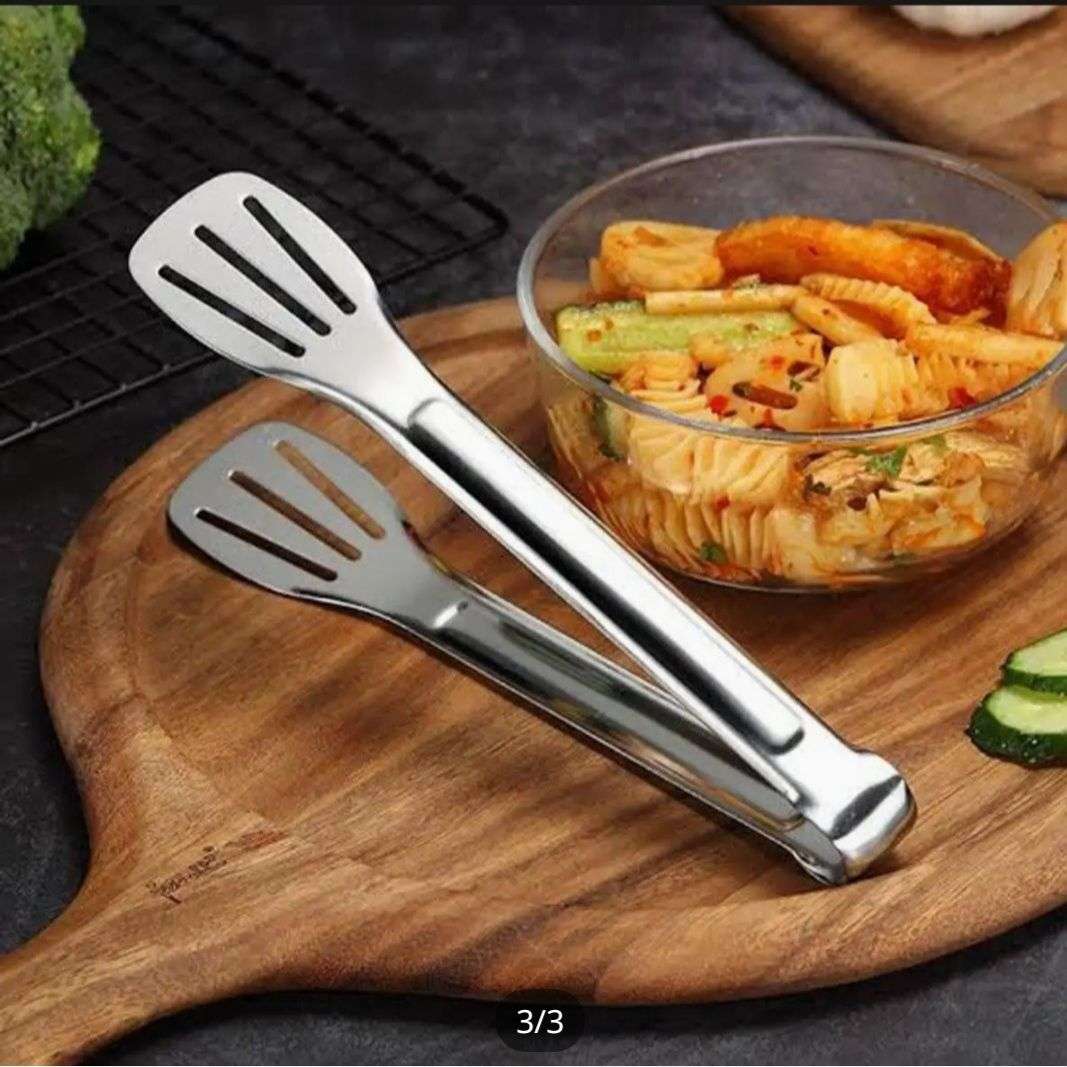 Picture of Stainless Steel Food Clip/ Tongs Spoon/ Clamp Salad Serving/ Barbecue Tongs/ BBQ Tools