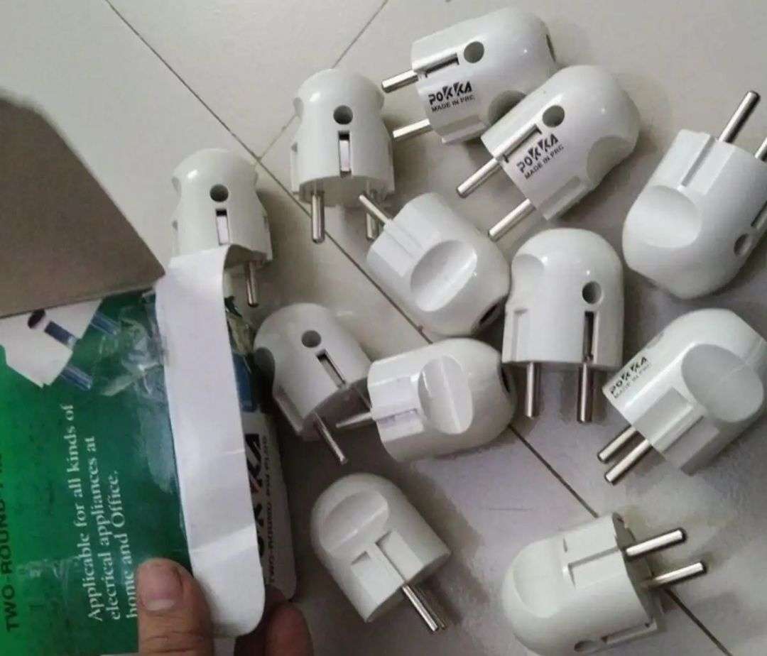 Picture of Universal 2 Pin Plug Electrical Power Cord Connector. pokka two pin pluge 3 pcs combo pack, pokka t...