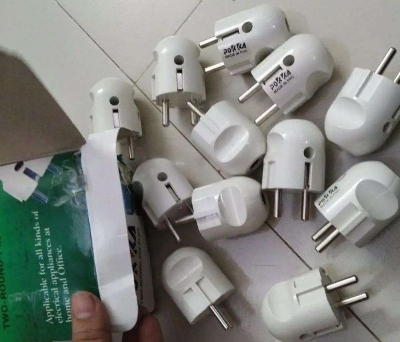 Picture of Universal 2 Pin Plug Electrical Power Cord Connector. pokka two pin pluge 3 pcs combo pack, pokka t...