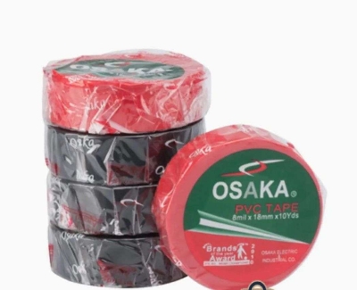 Picture of Osaka PVC Tape Electrical/Cricket Tape Black/Red (12  Pcs) original 1 no tep