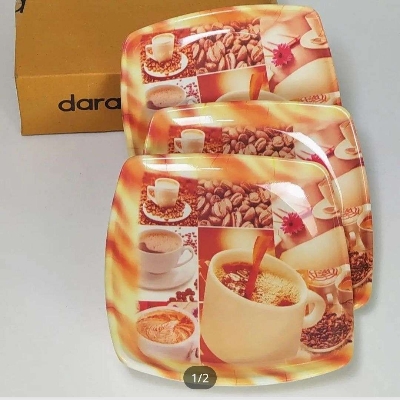 Picture of Melamine Coffee Plate 6 Pieces Set ( Medium Size) for Snacks & Breakfast.