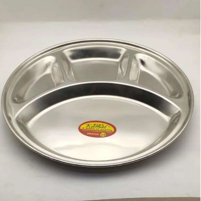 Picture of Divided Plate/ Stainless Steel Plate/ Divided Plate 4 Section -(Diameter-27cm
