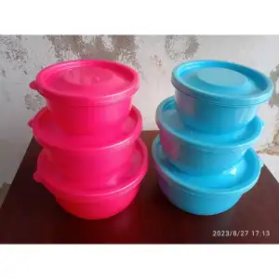 Picture of Smart Round Container 3 Piece Bati Set Plastic - Store Smartly With This Round Container Bati Set