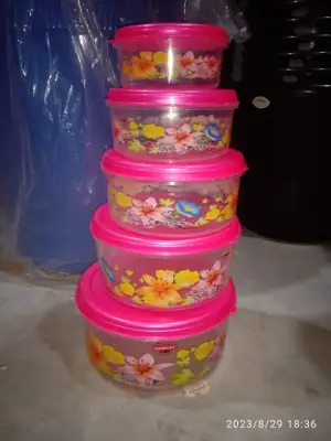 Picture of 3 Pcs Plastic Plant Pots with Pallet/Trays, 5 Inchi White Flower Pots