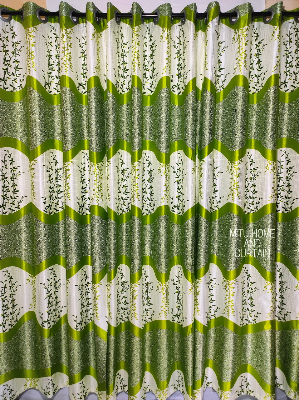 Buy Curtain Porda Synthetic curtains Indian porda window protector 45*80 inch standard size Green and white art 4 kuchi curtain at Best Price In Bangladesh