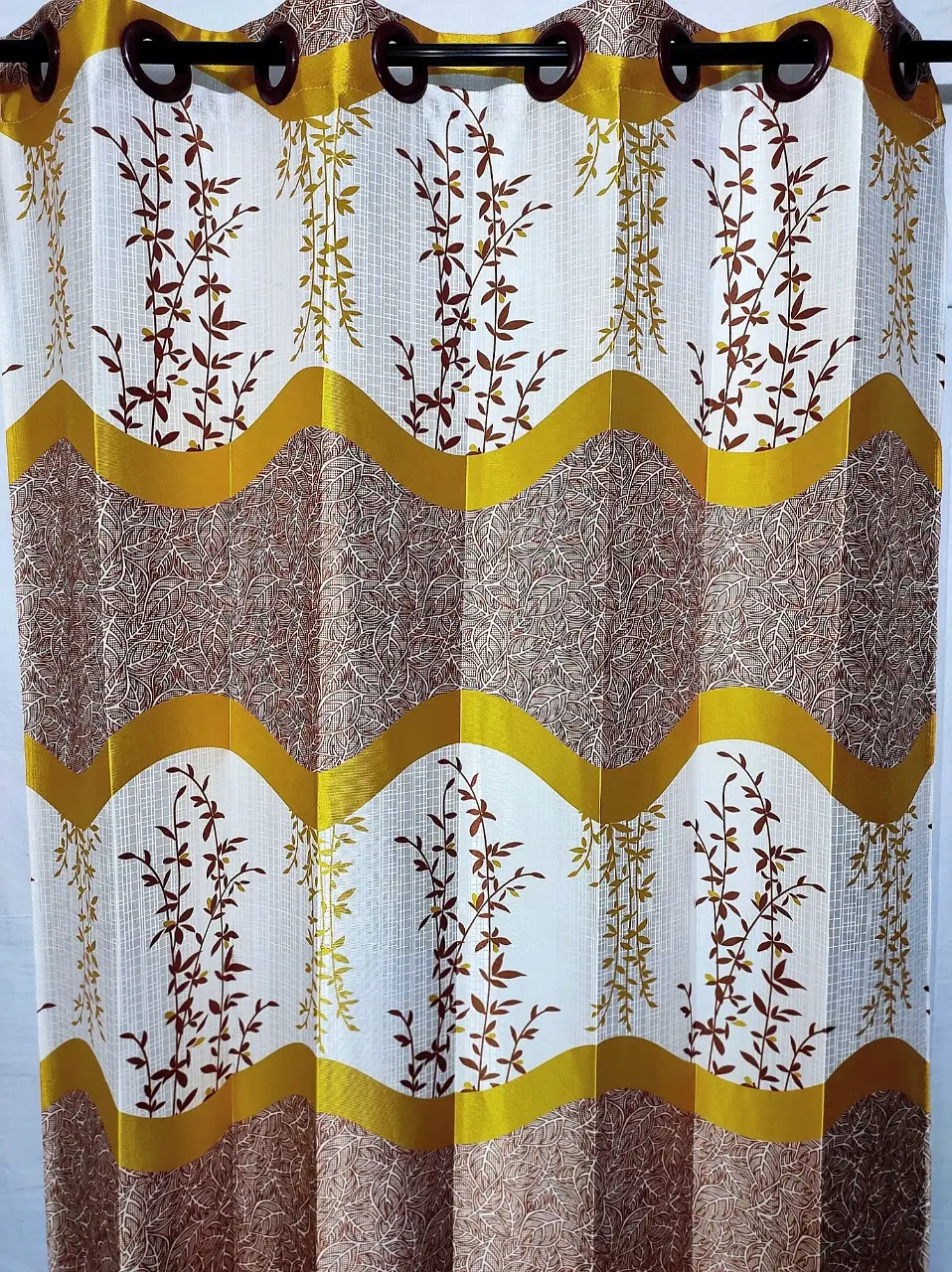 Buy Curtain Porda Synthetic curtains Indian porda window protector 45*80 inch standard size Yellow and white art 4 kuchi curtain at Best Price In Bangladesh