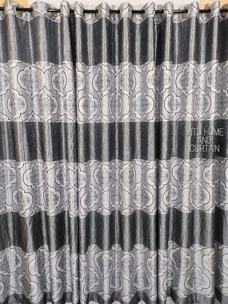 Buy Curtain Porda Synthetic curtains Indian porda window protector 45*80 inch standard size Black classy art 4 kuchi curtain at Best Price In Bangladesh