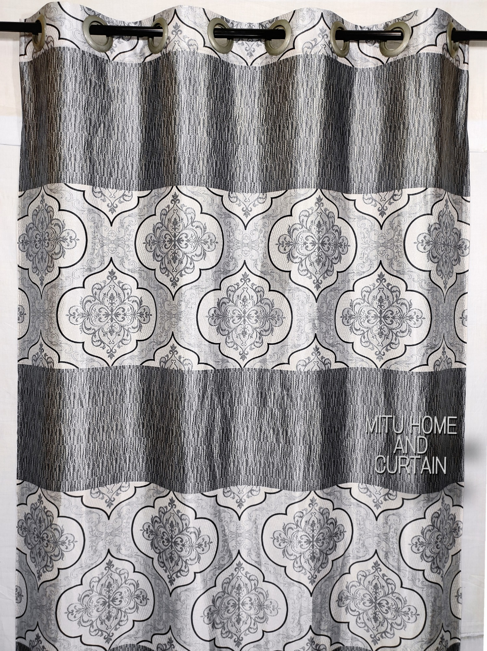 Buy Curtain Porda Synthetic curtains Indian porda window protector 45*80 inch standard size Black classy art 4 kuchi curtain at Best Price In Bangladesh