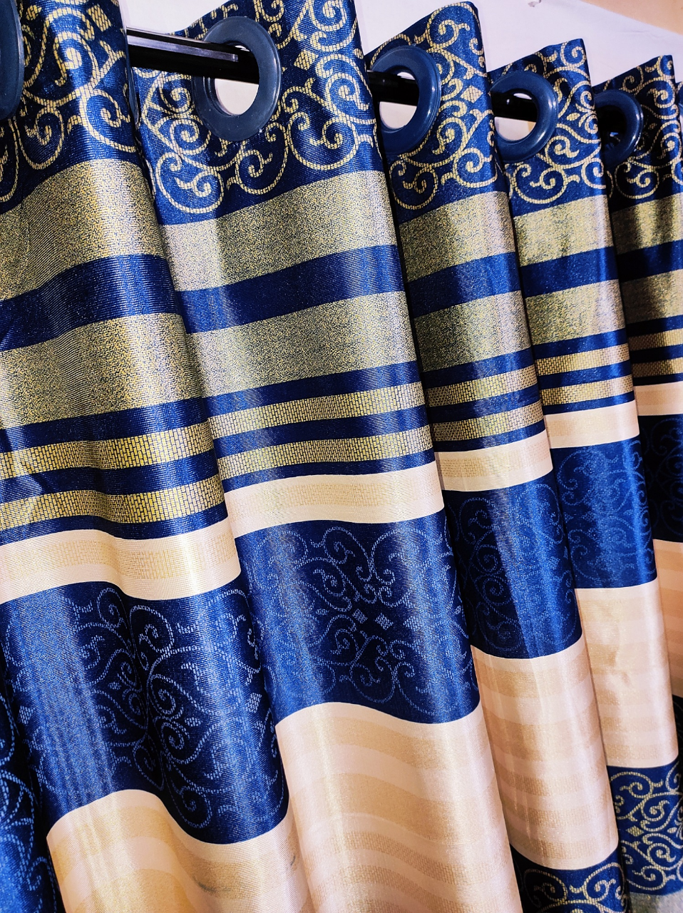 Buy Curtain Porda Synthetic curtains Indian porda window protector 45*80 inch standard size Black classy art 4 kuchi curtain at Best Price In Bangladesh