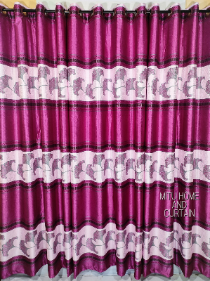 Buy Curtain Porda Synthetic curtains Indian porda window protector 45*80 inch standard size Magenta tween flower  4 kuchi curtain at Best Price In Bangladesh