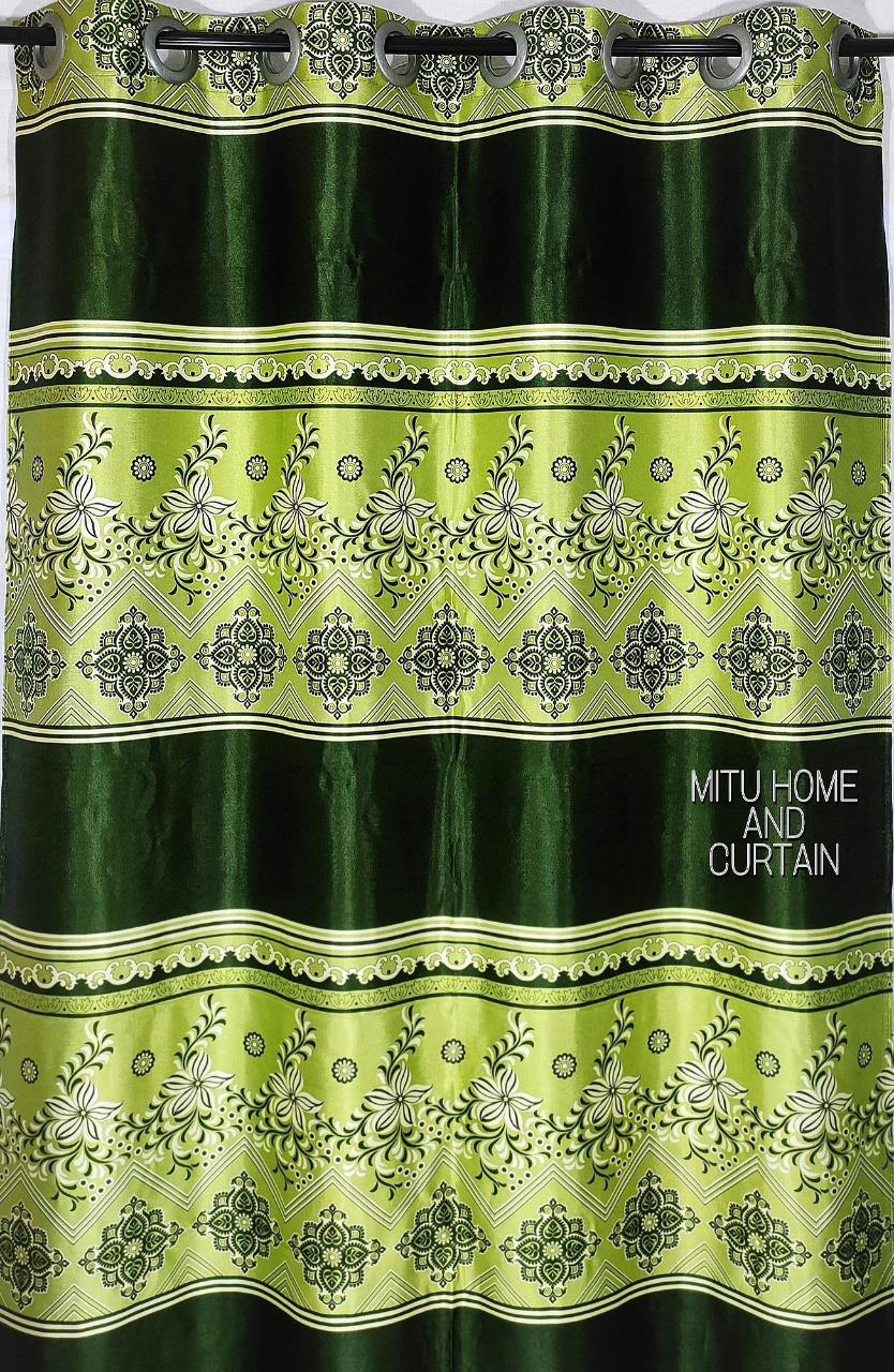 Buy Curtain Porda Synthetic curtains Indian porda window protector 45*80 inch standard size Green Grap art 4 kuchi curtain at Best Price In Bangladesh