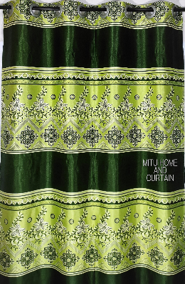 Buy Curtain Porda Synthetic curtains Indian porda window protector 45*80 inch standard size Green Grap art 4 kuchi curtain at Best Price In Bangladesh