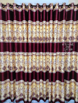 Buy Curtain Porda Synthetic curtains Indian porda window protector 45*80 inch standard size Marron garap  art 4 kuchi curtain at Best Price In Bangladesh