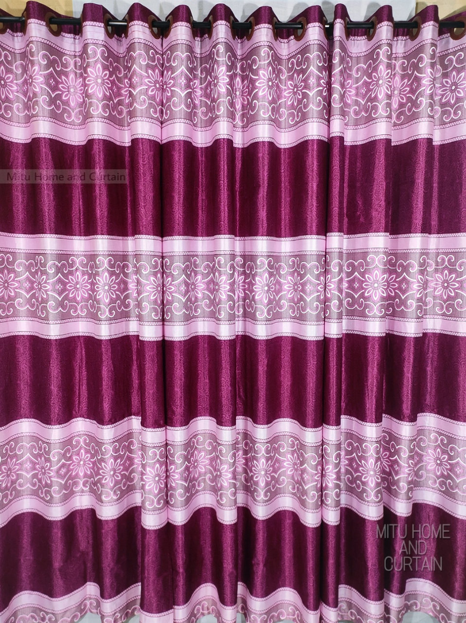 Buy Curtain Porda Synthetic curtains Indian porda window protector 45*80 inch standard size Magenta noksi art 4 kuchi curtain at Best Price In Bangladesh