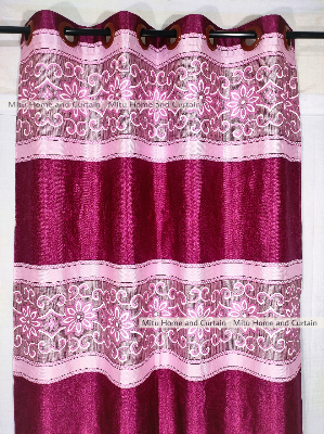 Buy Curtain Porda Synthetic curtains Indian porda window protector 45*80 inch standard size Magenta noksi art 4 kuchi curtain at Best Price In Bangladesh
