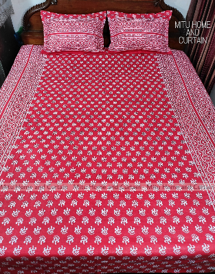 Buy King Size Bed Sheet Set with Pillow Cover Chador set 7.5×8.25 feet Full Cotton Fabric in Red, Blue, Pink, Green - Reliable and Durable Bedding Online at Best Price In Bangladesh