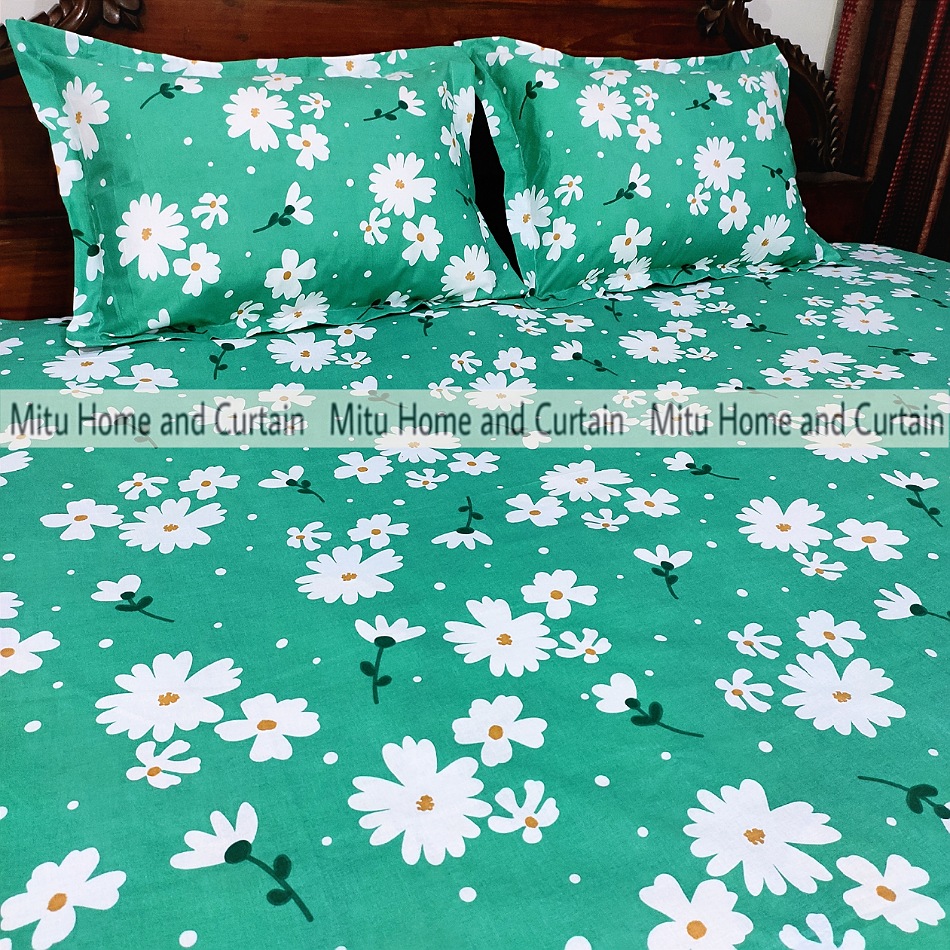 Buy King Size Bed Sheet Set with Pillow Cover Chador set 7.5×8.25 feet Full Cotton Fabric in Red, Blue, Pink, Green - Reliable and Durable Bedding Online at Best Price In Bangladesh