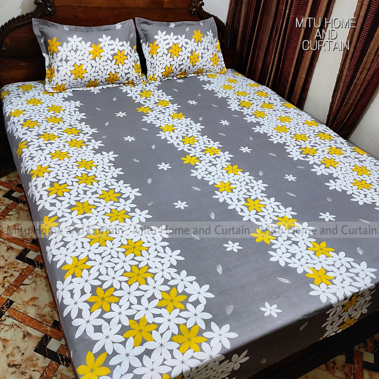 Buy King Size Bed Sheet Set with Pillow Cover Chador set 7.5×8.25 feet Full Cotton Fabric in Red, Blue, Pink, Green - Reliable and Durable Bedding Online at Best Price In Bangladesh