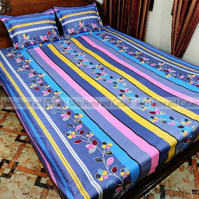 Buy King Size Bed Sheet Set with Pillow Cover Chador set 7.5×8.25 feet Full Cotton Fabric in Red, Blue, Pink, Green - Reliable and Durable Bedding Online at Best Price In Bangladesh