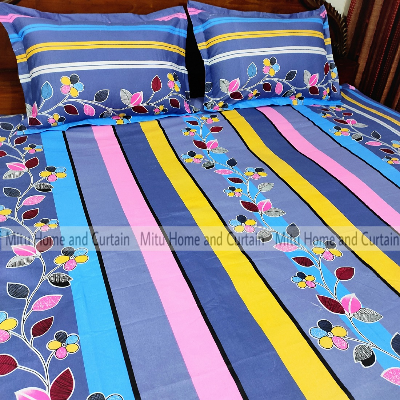 Buy King Size Bed Sheet Set with Pillow Cover Chador set 7.5×8.25 feet Full Cotton Fabric in Red, Blue, Pink, Green - Reliable and Durable Bedding Online at Best Price In Bangladesh