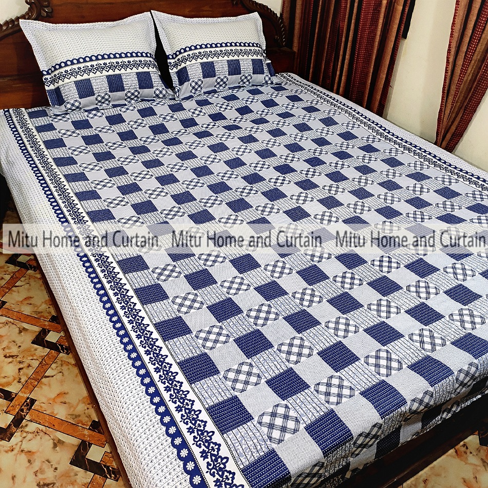 Buy King Size Bed Sheet Set with Pillow Cover Chador set 7.5×8.25 feet Full Cotton Fabric in Red, Blue, Pink, Green - Reliable and Durable Bedding Online at Best Price In Bangladesh