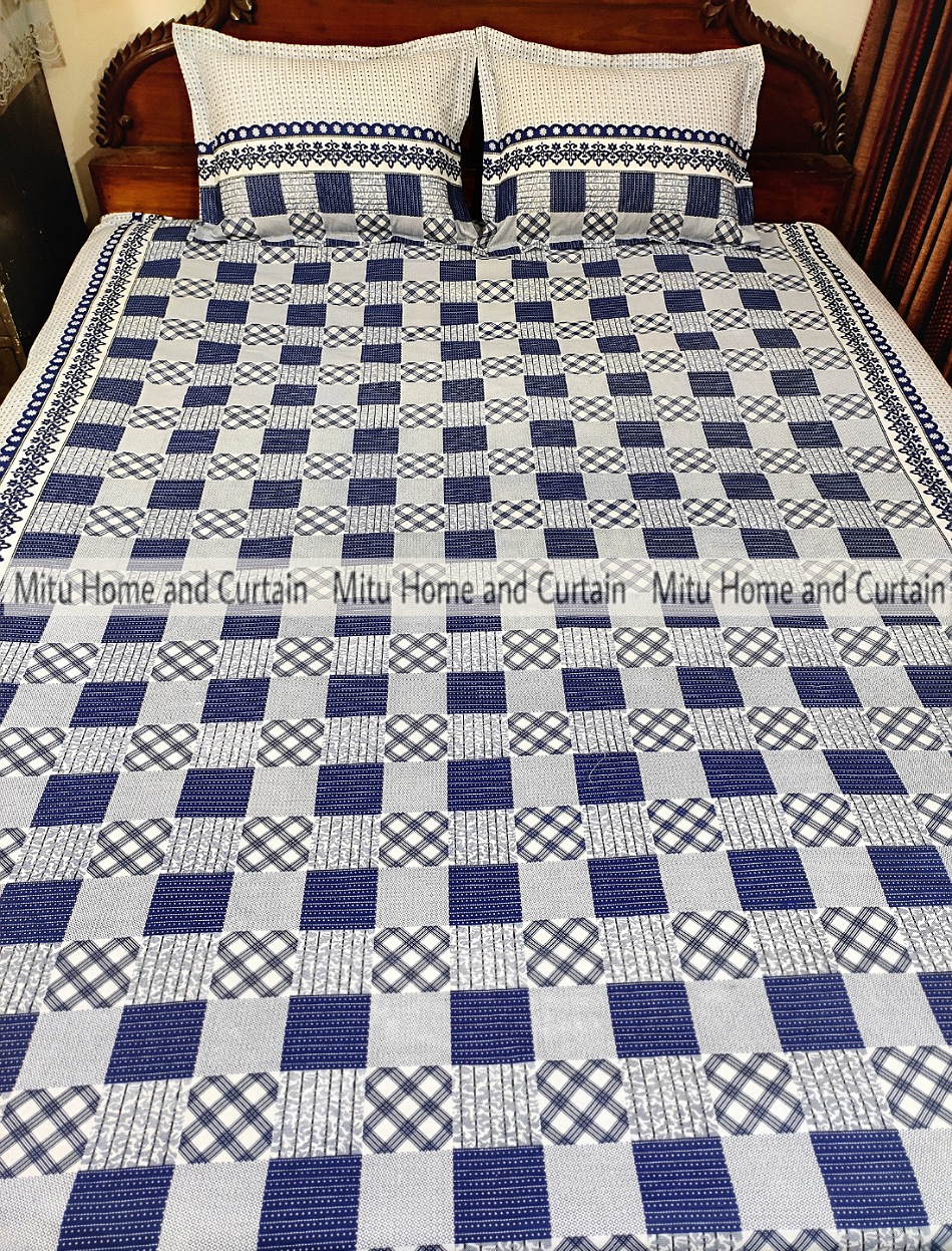 Buy King Size Bed Sheet Set with Pillow Cover Chador set 7.5×8.25 feet Full Cotton Fabric in Red, Blue, Pink, Green - Reliable and Durable Bedding Online at Best Price In Bangladesh